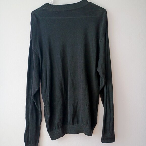 Axis Men’s Black Knit Crewneck Sweater Size M | Lightweight Ribbed Pullover - Picture 2 of 5